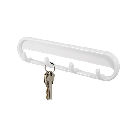 Interdesign iDesign 8 in. L White Plastic Medium Multi-Purpose 4-Hook Rack 1 pk 15501